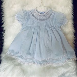 Heirloom style baby dress w/ pin tucks, embroidery